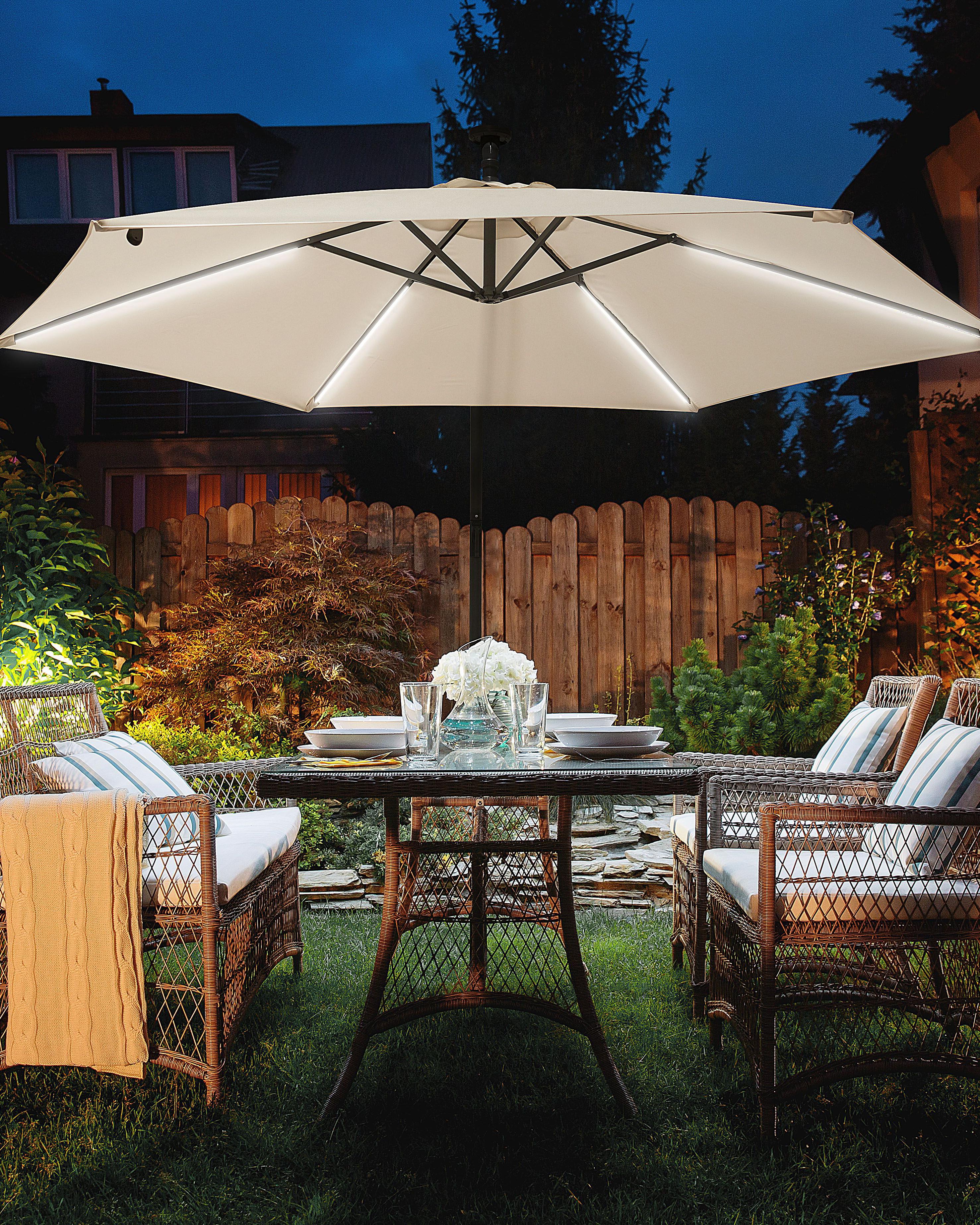 Zweefparasol LED 285 cm CORVAL Beige