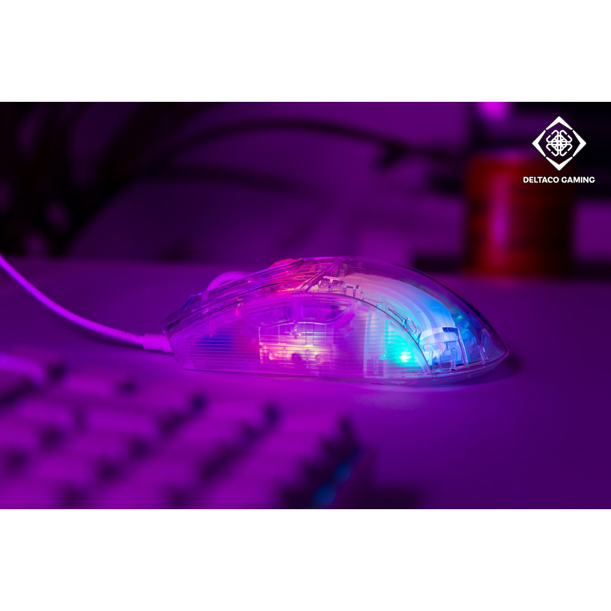 Deltaco DM330 gamingmus (gjennomsiktig)