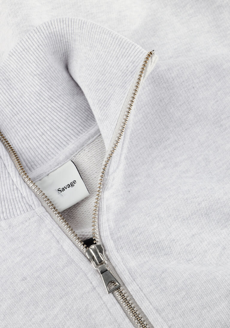 lichtgrijze the savage report sweater half zip