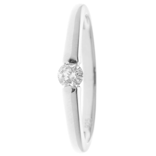 Solitär-Ring, Brillant, 0,15 ct., Silber 925 poliert