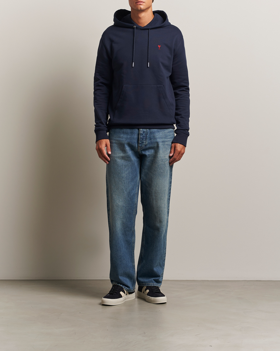 AMI Heart Logo Hoodie Night Blue