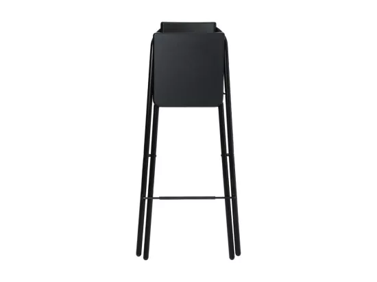 Tabouret de bar noir bois et métal avec dossier. Pratique, ce tabouret de bar est pliable.
