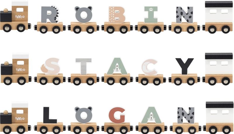 Tryco - Houten Gekleurde Lettertrein - Letter F