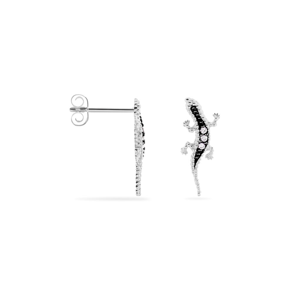 Boucles D'oreilles Puces Oya Argent Blanc Oxyde De Zirconium