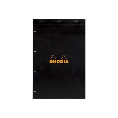 Rhodia Basics - Bloc notes - A4 + - 160 pages - grands carreaux - 80g - noir