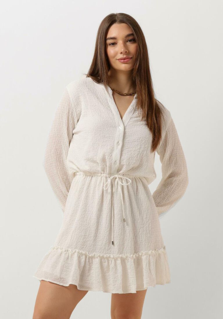 ALIX THE LABEL ecru alix the label mini jurk ladies woven structured chiffon dress
