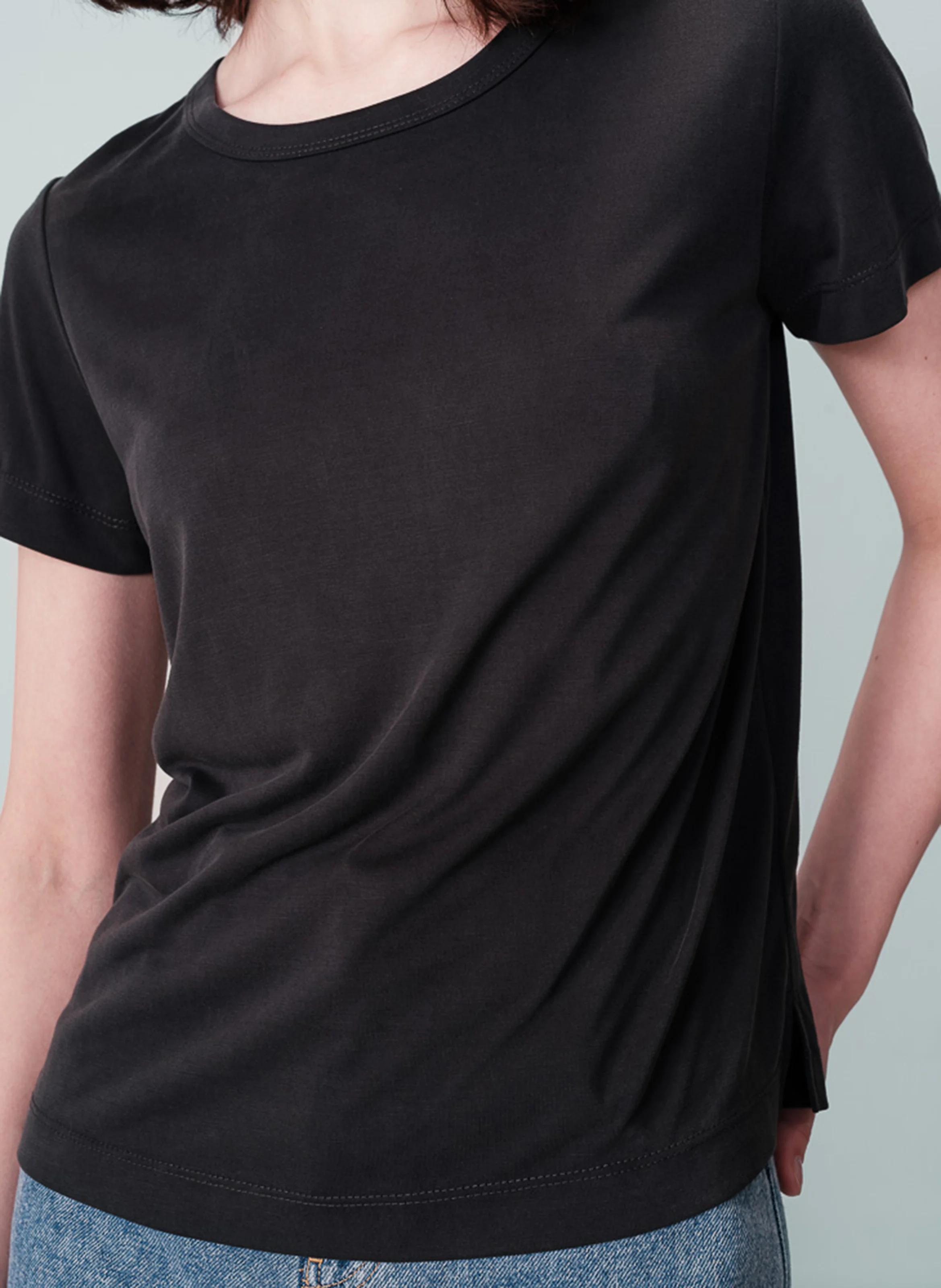 NELL - Tee-shirt droit manches courtes | Argent