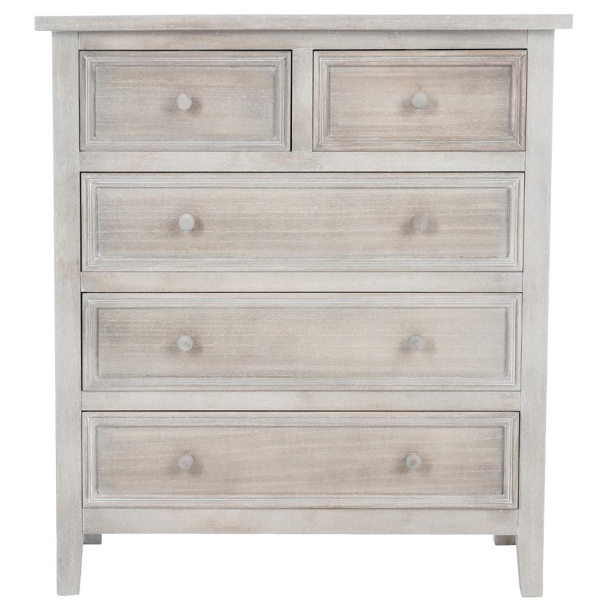 COMMODE 5 TIROIRS NATUREL CHARME