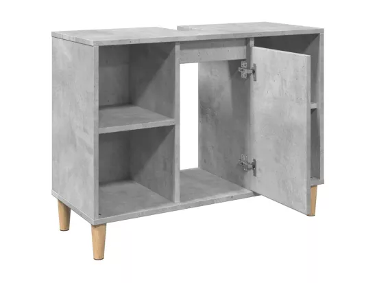 Armoire salle de bain gris béton 80x33x60cm bois d'ingénierie