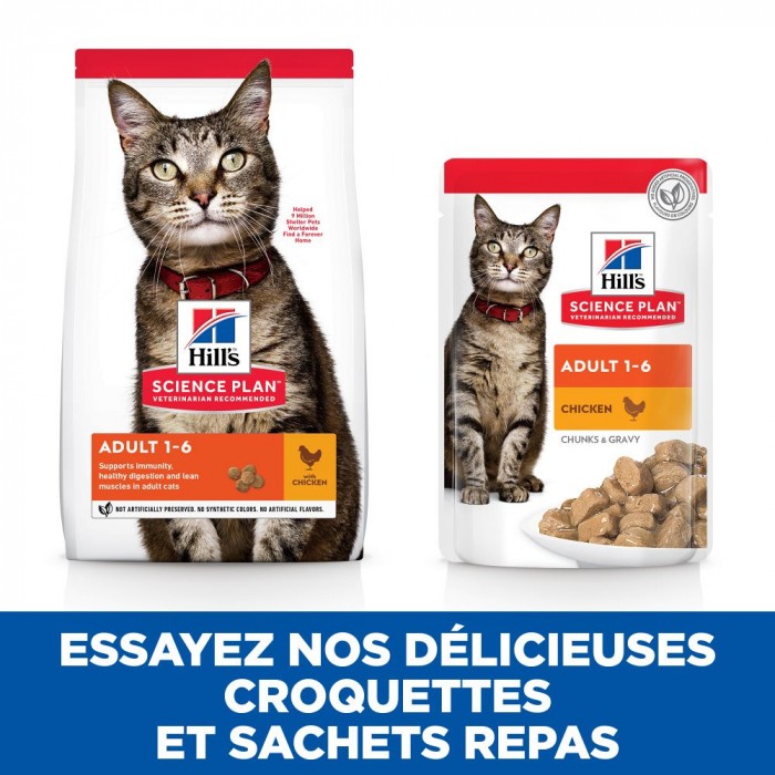 HILL'S Science Plan Adult en Sachets au Poulet & au Boeuf - Pâtée pour chat