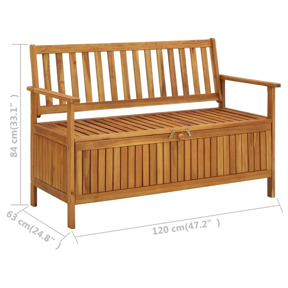 vidaXL - Tuinopbergbank - Bruin - Acaciahout- 120 cm