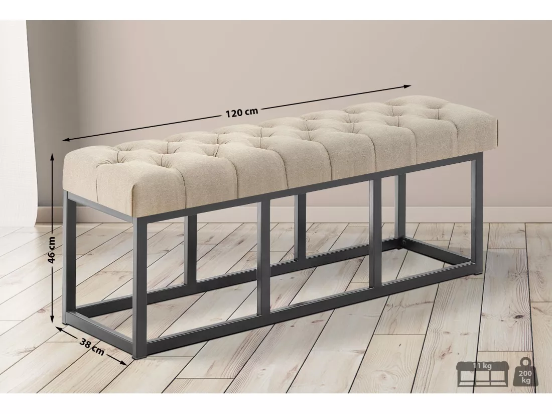 Banquette - Tissu - Taupe - Amun