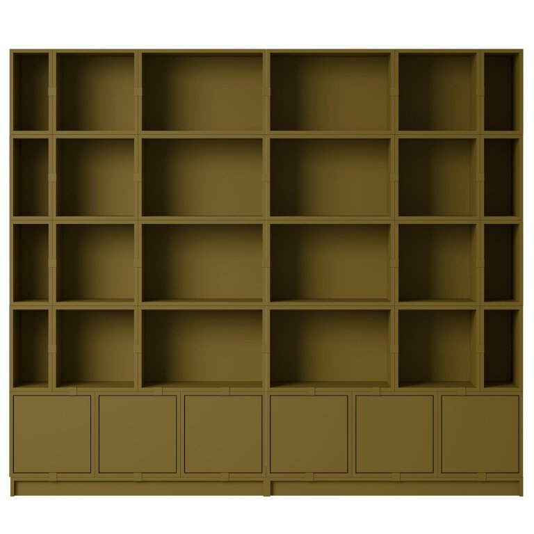 Muuto Stacked 2.0 configuratie 1 bruin/groen