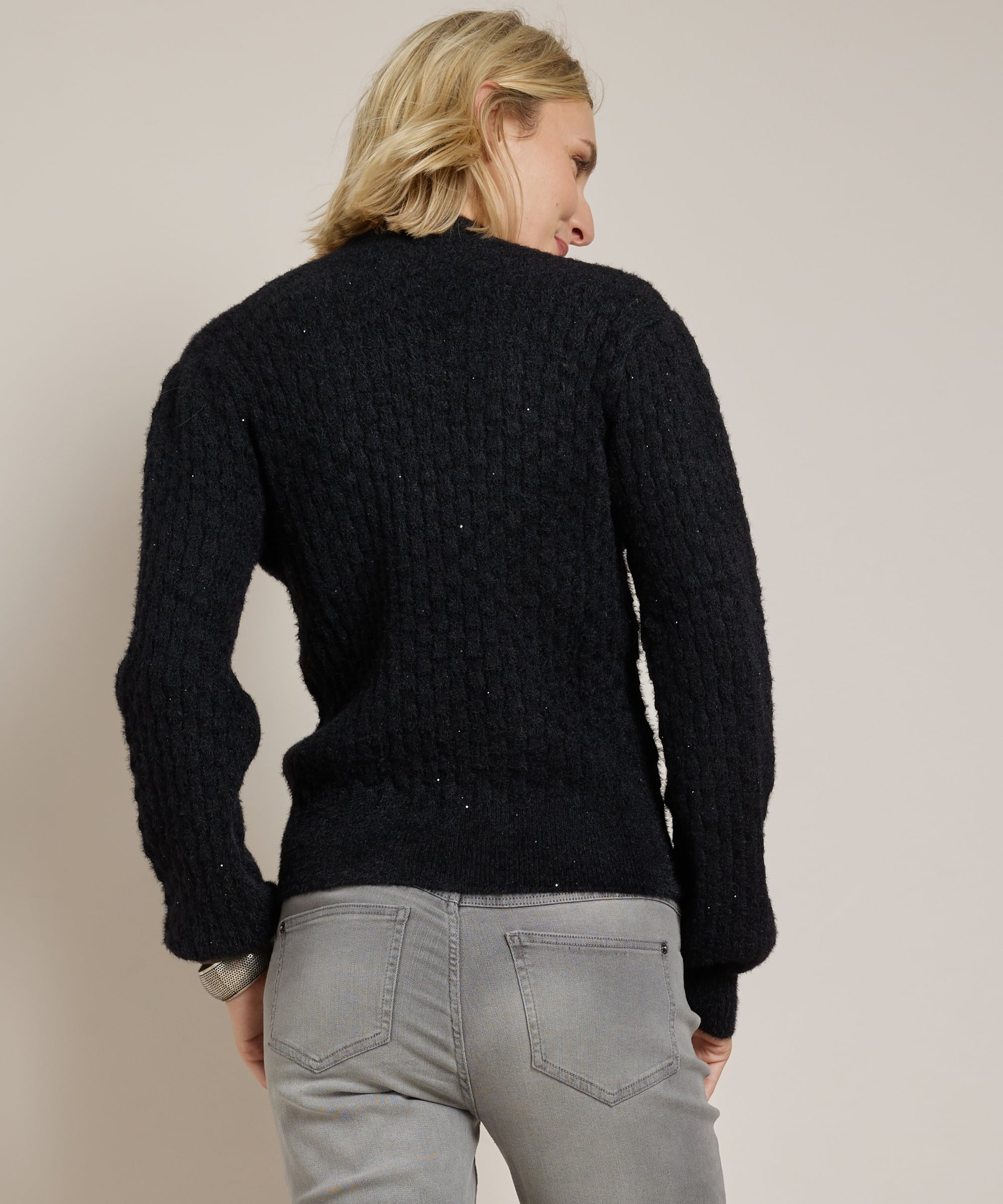 jacquard trui met glitters