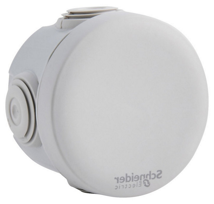Boîte de dérivation ronde extérieure avec 4 passe-câbles et système de verrouillage 60 x 40 mm Schneider Electric Mureva Box gris