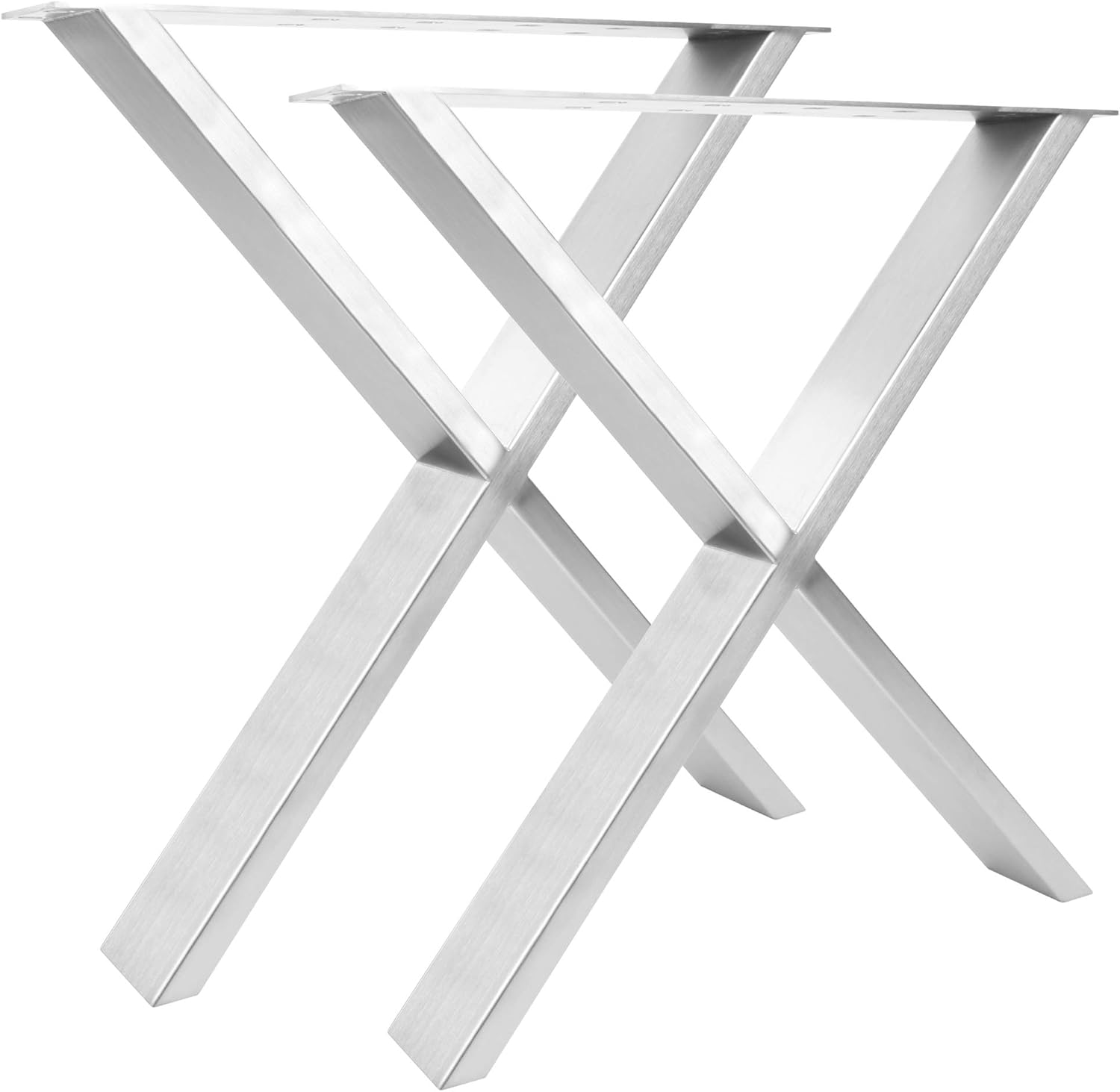 Natural Goods Berlin 2X Tischkufen X-Form Design Möbelkufen Metall Tischbeine scandic | Loft Tischgestell aus Stahl | Tischkuven, Hairpin Legs - Edelstahl, B70 x H72cm