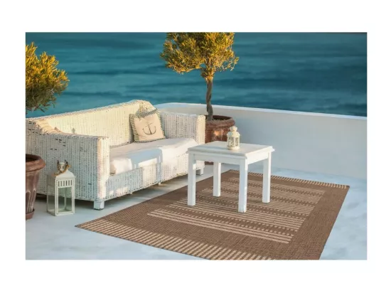 Tapis 230x160cm, design F105A coloris café - Confort et élégance pour votre intérieur