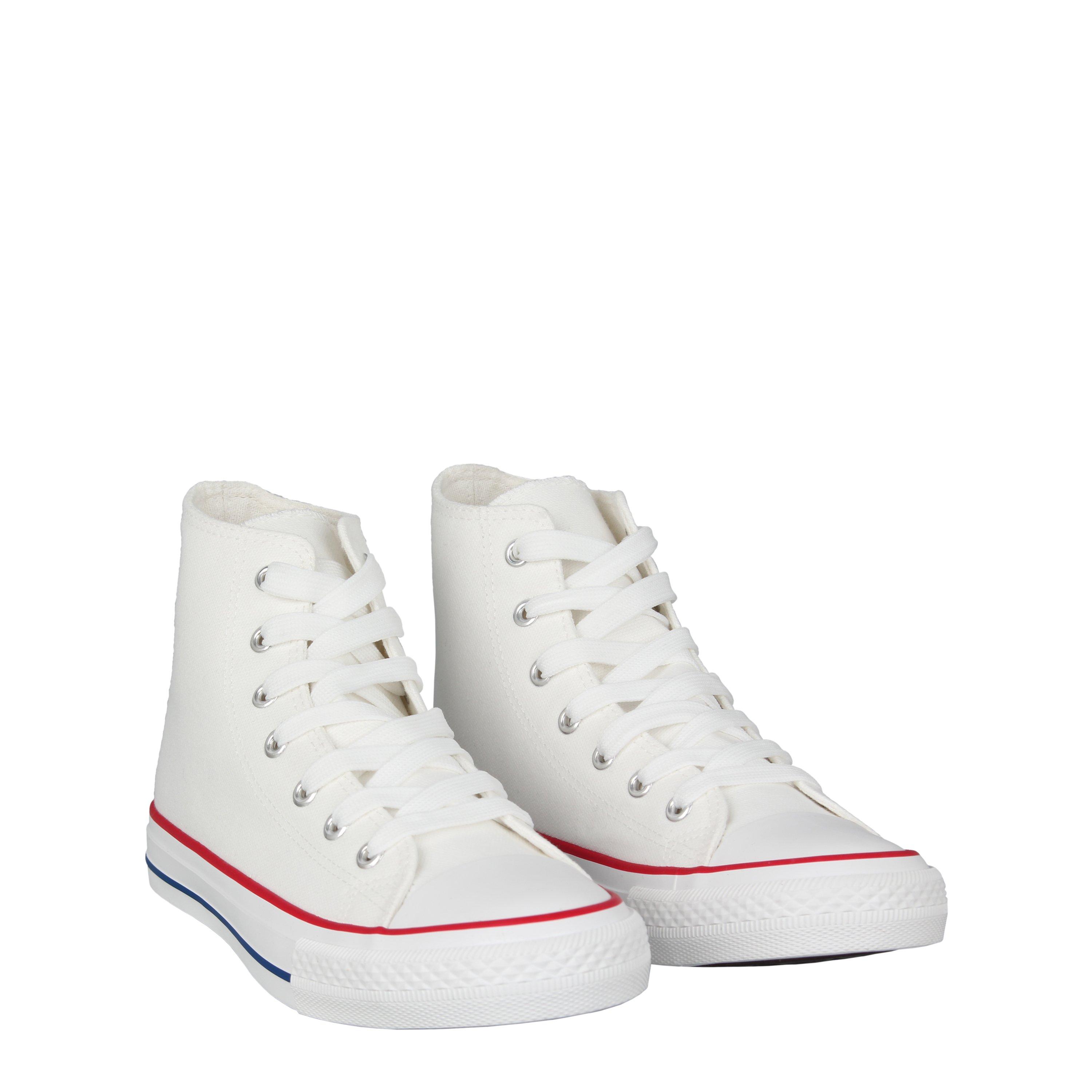 Be You Wide Fit High Top Canvas Trainers