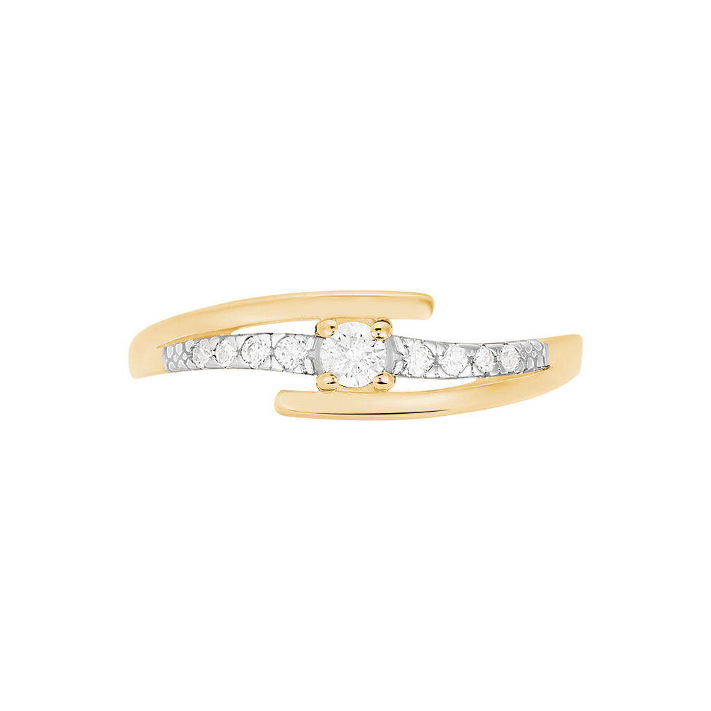 Bague Auberi Plaqué Or Jaune Oxyde De Zirconium