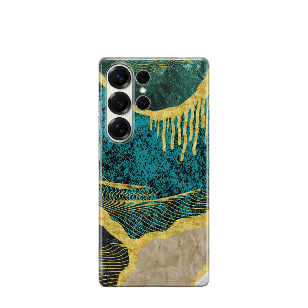 Samsung Galaxy S25 Ultra Gummi Hülle Marmor Marble 14 - Grün