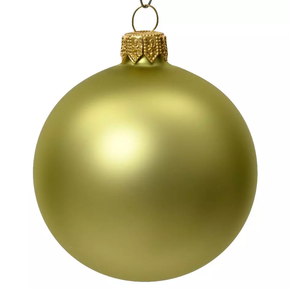 Lot de 4 boules de Noël en verre (D100 mm) Arctique mate Pistache