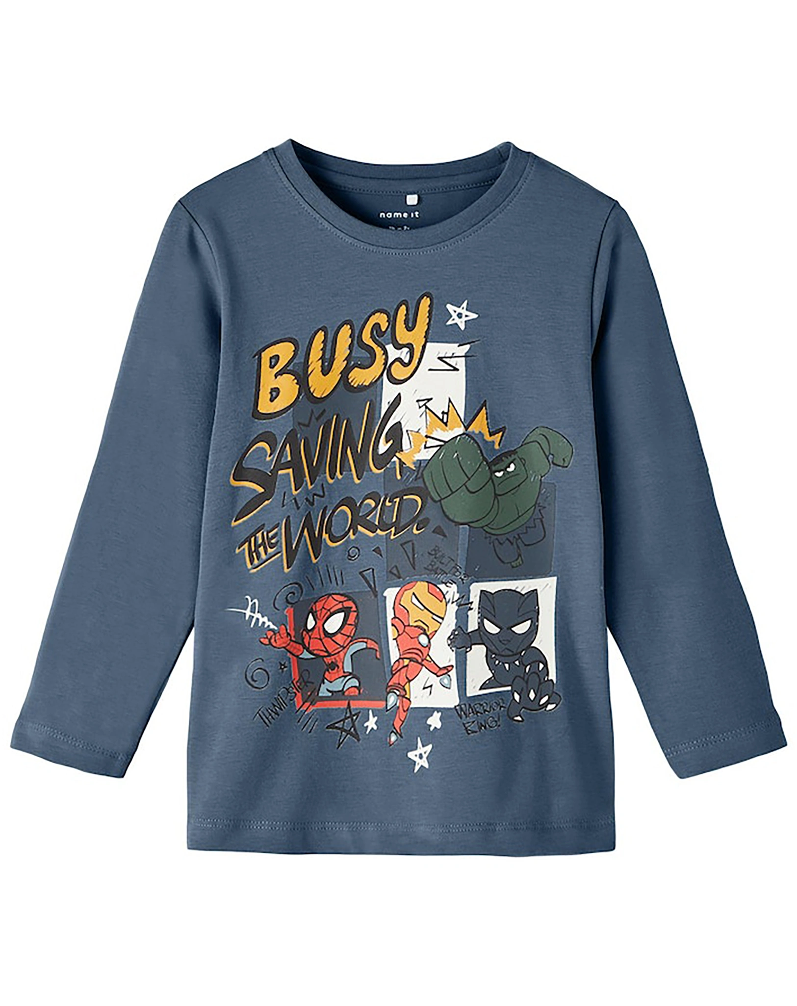 Langarmshirt NMMAKS AVENGERS in bluefin