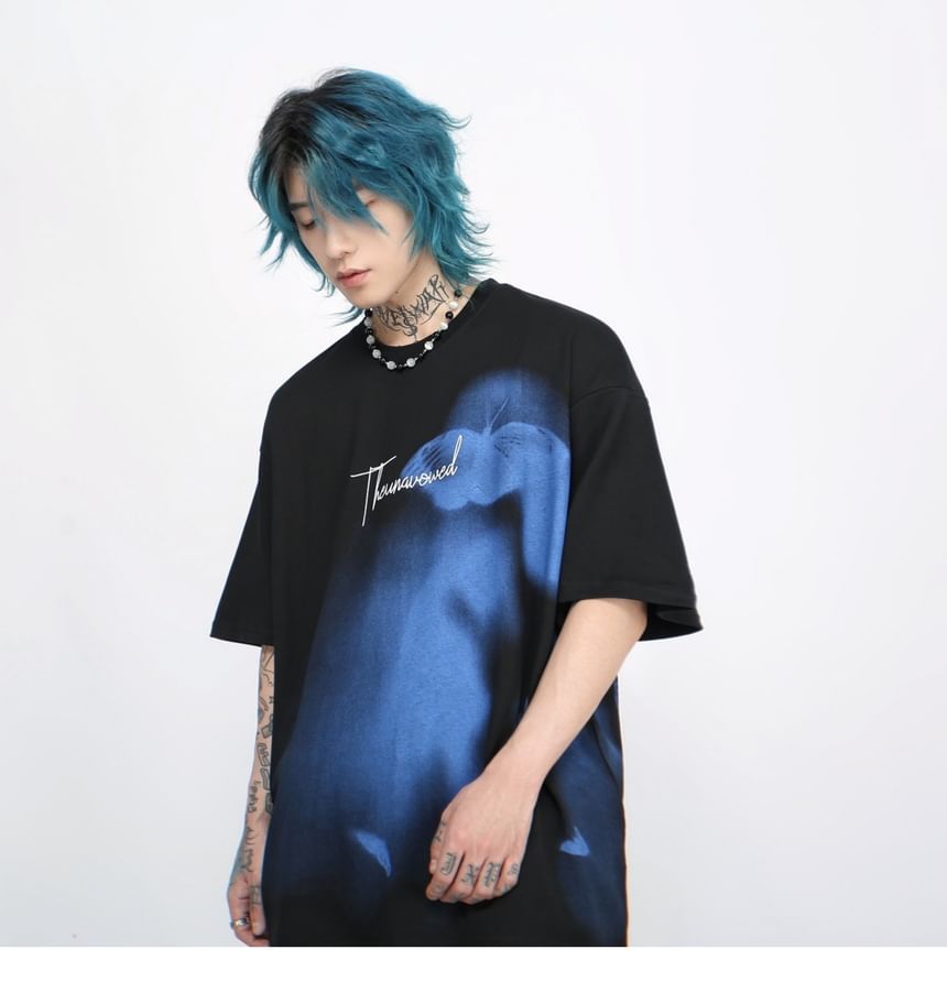 Derbundy - T-shirt met ronde hals en elleboogmouwen