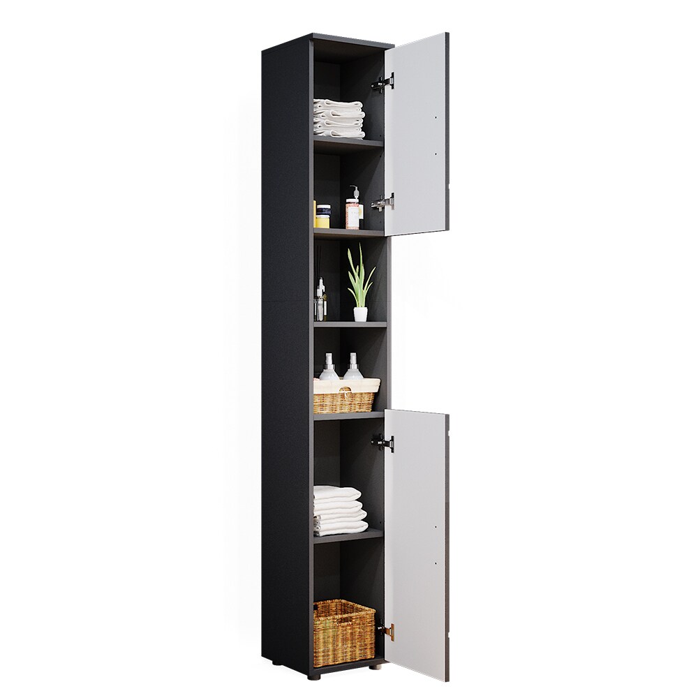Vicco Badschrank Hochschrank Badezimmerschrank Irma Anthrazit Badregal 6 Fächer