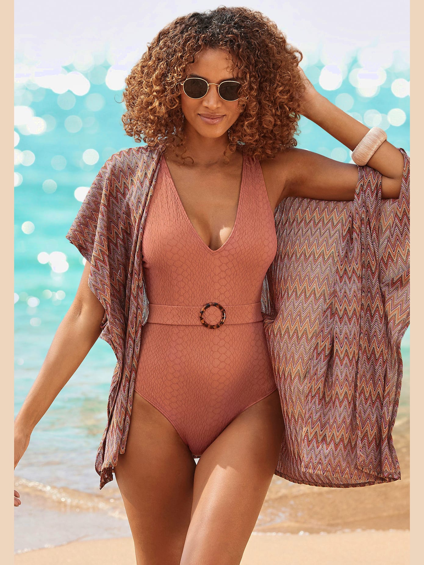 Maillot de bain qualité structurée élégante au look animal