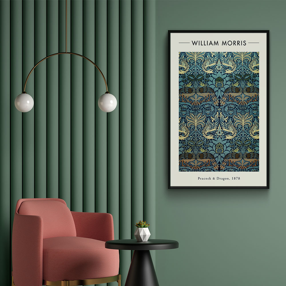 Walljar plexiglas schilderij - William Morris - Peacock and Dragon Plexiglas schilderij - 70 x 100 cm