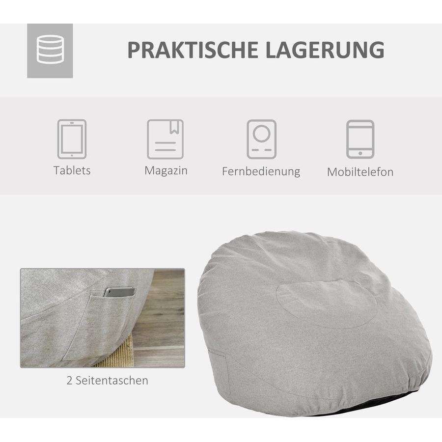 HOMCOM Sitzkissen hellgrau
