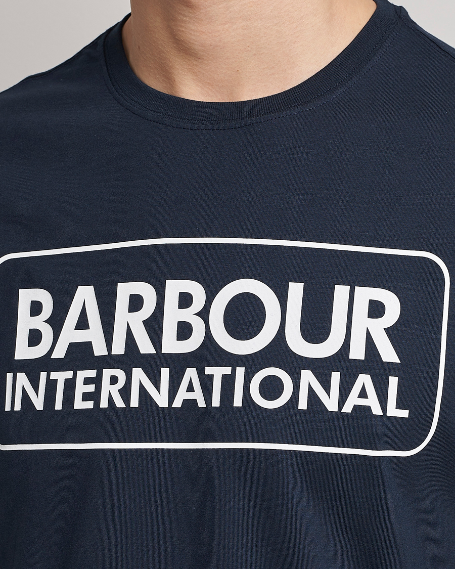 Barbour International Large Logo Crew Neck Tee Navy