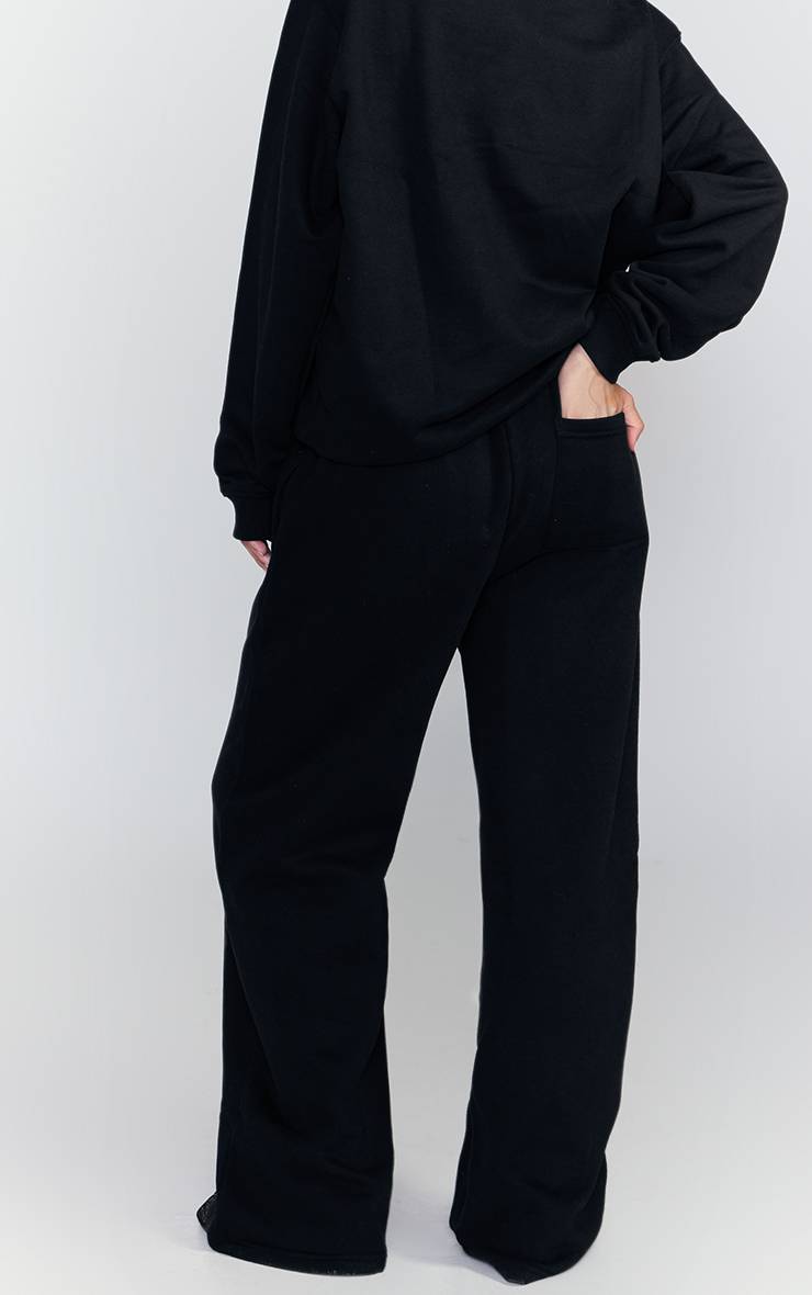 Noir Pantalon De Jogging À Jambe Droite