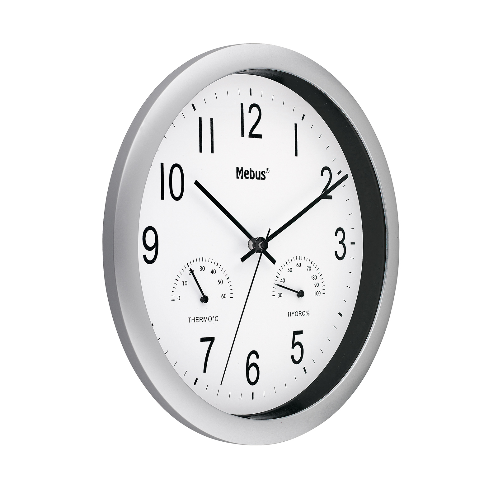 Quarz-Wanduhr - silber - Ø 26 cm