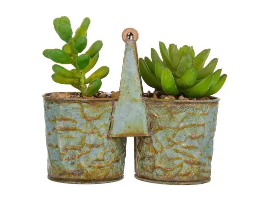 Pot avec plantes artificielles 15x7,5x15h