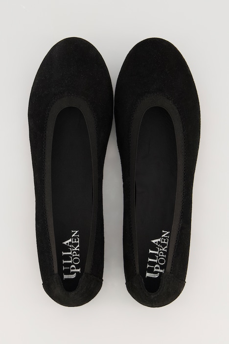Leder-Ballerinas, Veloursleder, elastischer Einstieg, Weite H