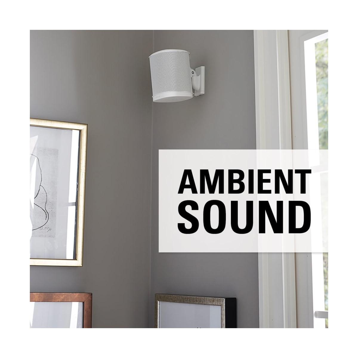 SANUS Wall Mount for Sonos One SL Play:1 Play:3 Pair White