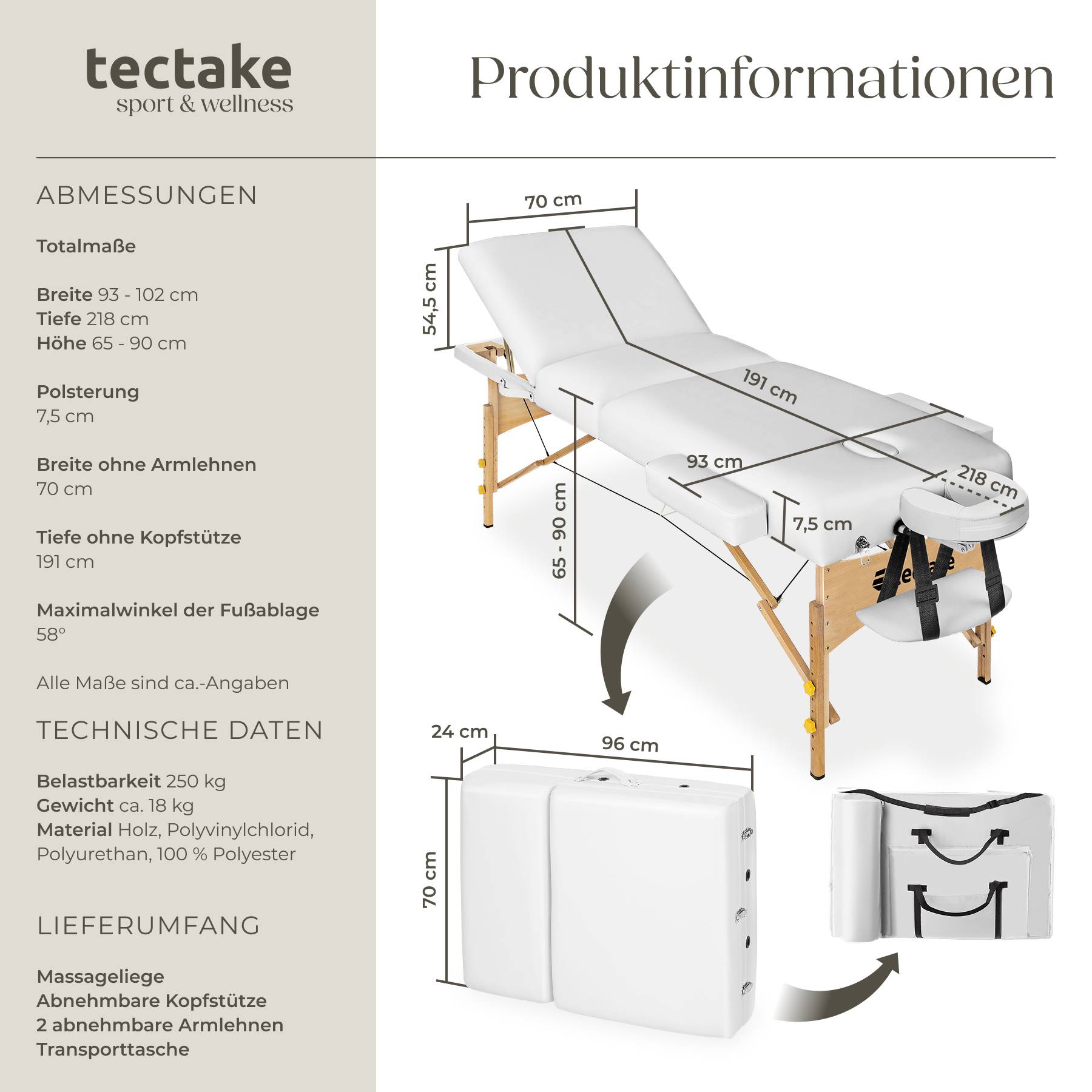 3 Zonen Massageliege Somwang