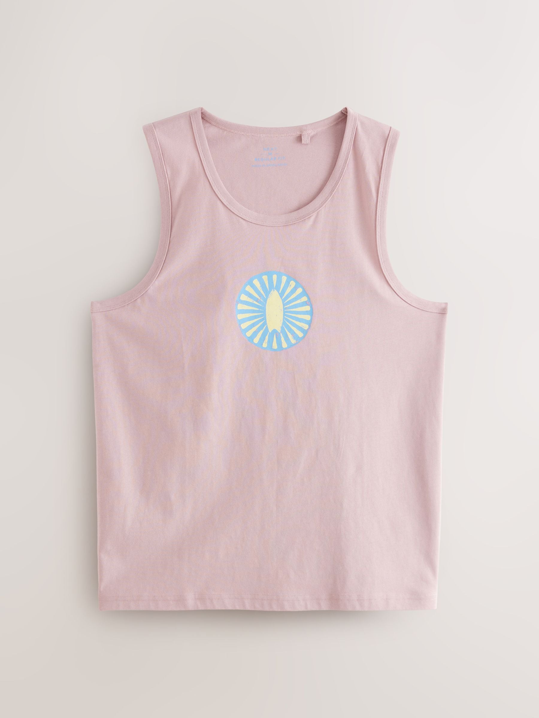 Blauw/roze/geel - Verpakking van 3 hemdjes met grafische print van 100% katoen