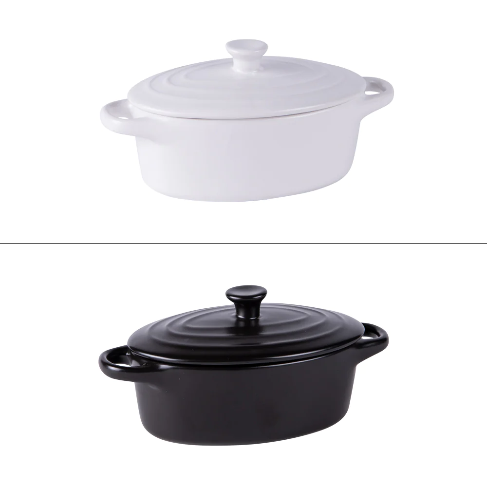 Mini cocotte ovale 16 cm en grès (lot de 2) Table passion