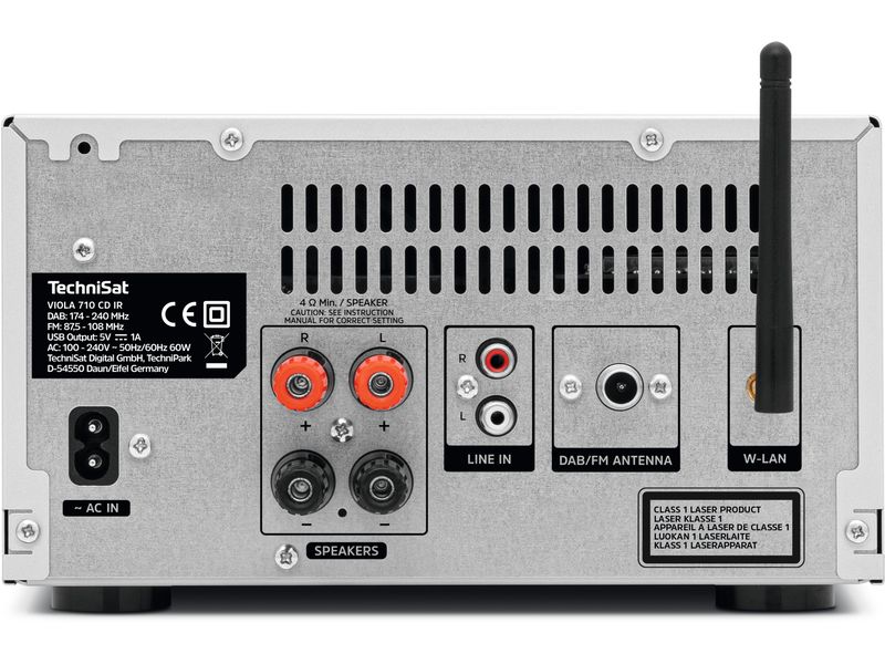 Technisat Micro-HiFi Anlage Viola 710 CD IR Schwarz/Silber Kompakte Hi-Fi-Anlage mit DAB  und UKW