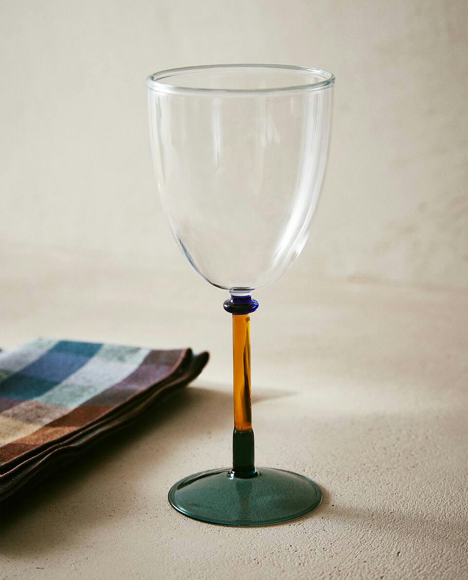 Copo de borosilicato com haste colorida