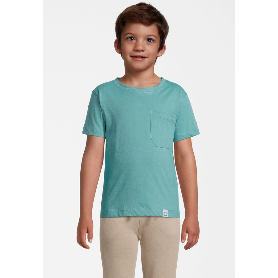 New Life T-Shirt TEE - CREW NECK PATCH POCKET türkis