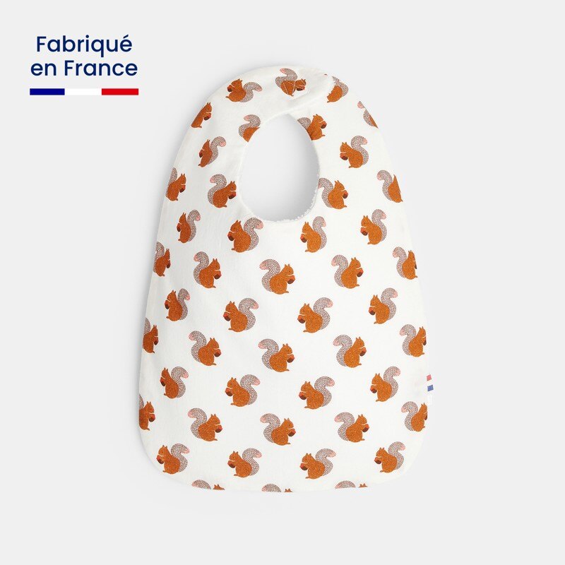 Bavoir éponge et popeline bébé mixte Marron