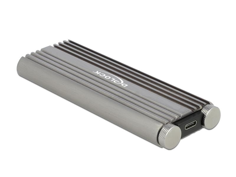 Delock Externes Gehäuse M.2 NVME zu USB USB3.2 Gen2 Typ-C 2 Delock Externes Gehäuse für M.2 NVMe PCIe SSD mit SuperSpeed USB 20 Gbps (USB 3.2 Gen 2 x 2) USB Type-C Buchse – werkzeugfrei