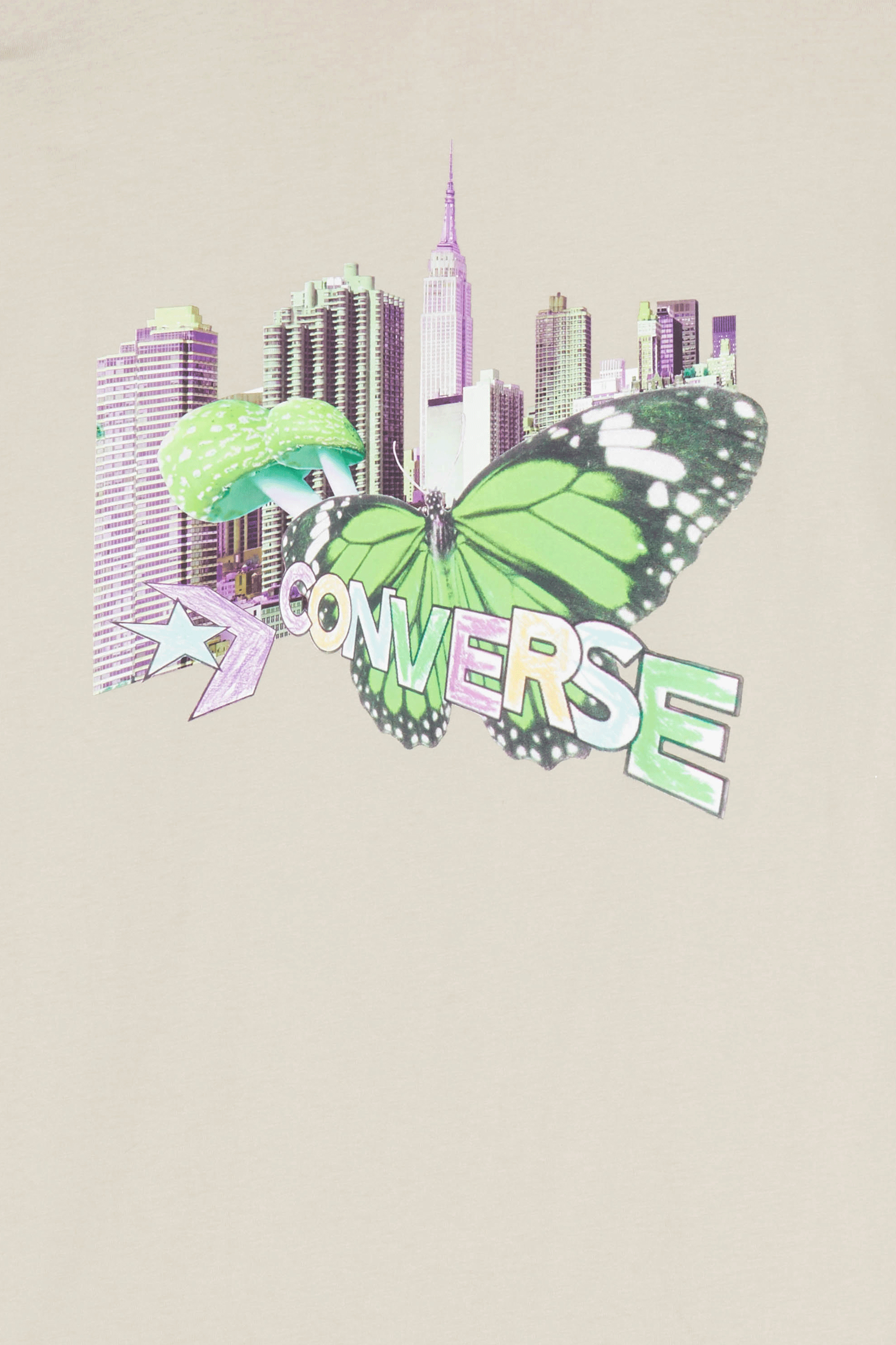 CONVERSE t-shirt CITY BUTTERFLY Beige