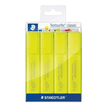STAEDTLER® Textmarker Textsurfer classic 4er Etui gelb