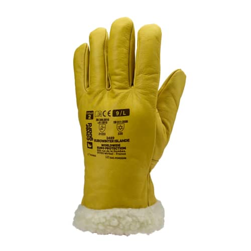 Gant de protection contre le froid Cariste fleur de bovin jaune