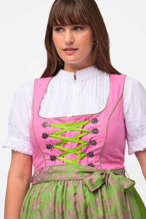 Dirndl, Schnürung, Carree-Ausschnitt, ärmellos