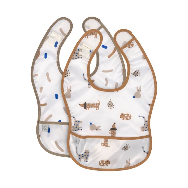 Laessig Little Mateys Slabbetjes Royal Blue 6-24 Mnd 2 Stuks